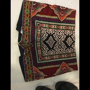 Multicolor  Patterned High Waisted  Shorts